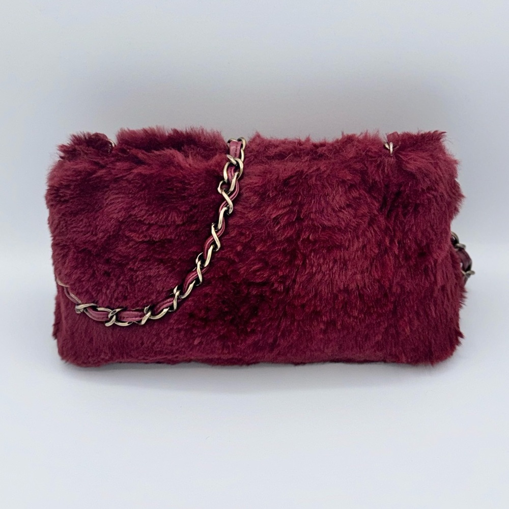Chanel Vintage Rabbit Fur Coco Mark Chain Shoulder Bag - Picture 15 of 16